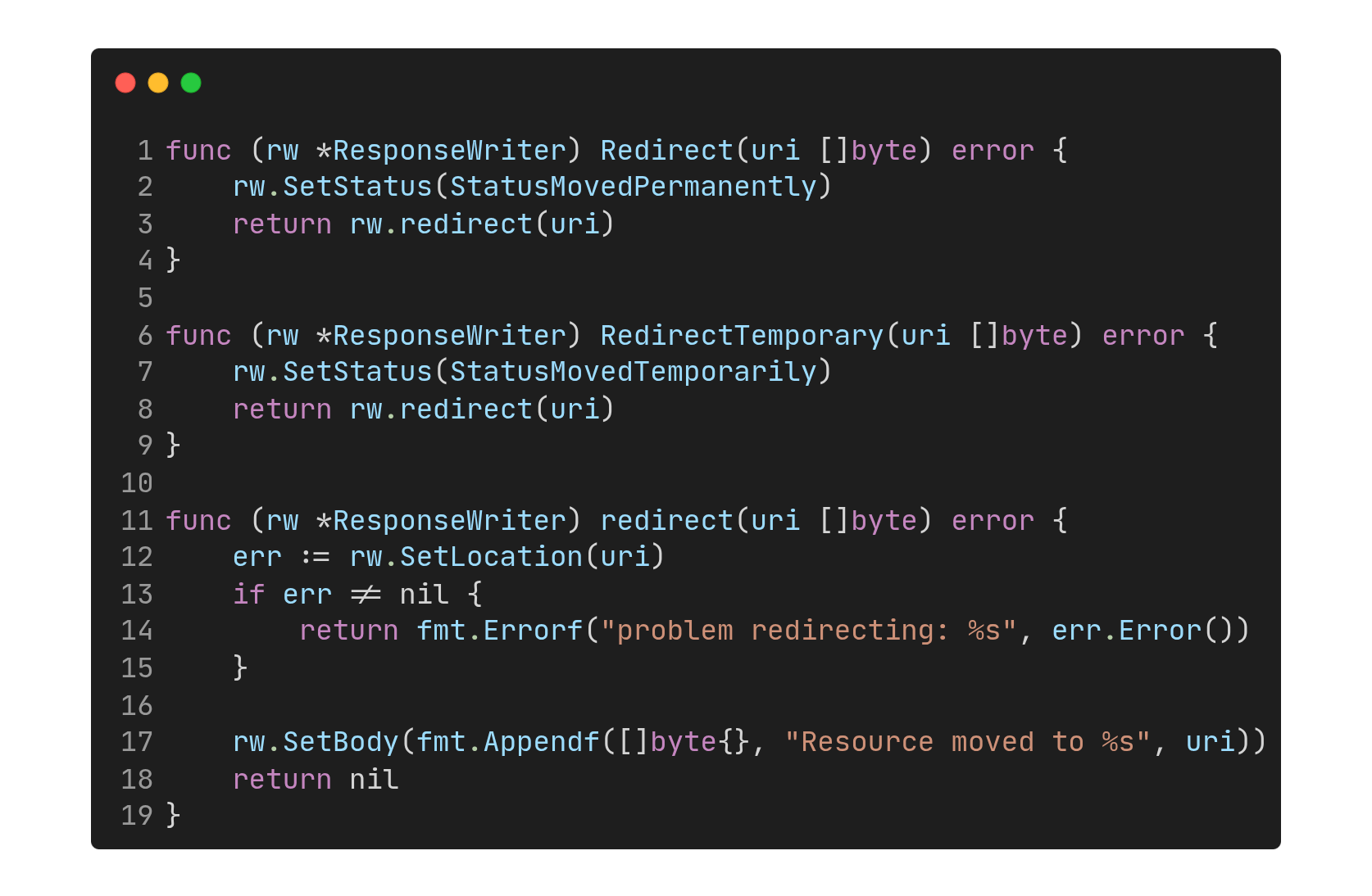 Screenshot of sample response API